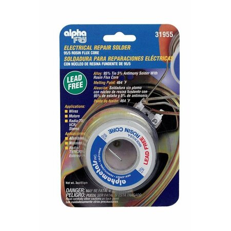 ALPHA METALS SOLDER NO LEAD ROSIN 3OZ AM31955